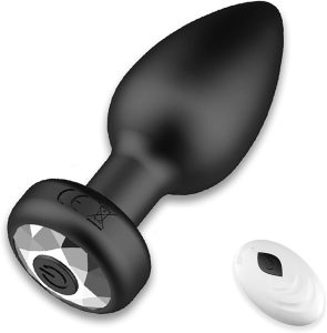 Black Wireless Anal Plug 10 Freq Vibration Adult Toys